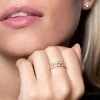 9ct Yellow Gold Cubic Zirconia Aztec Ring