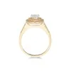 9ct Yellow Gold Cubic Zirconia Double Halo Pear Cut Solitaire Ring