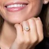 9ct Yellow Gold Cubic Zirconia Double Halo Pear Cut Solitaire Ring