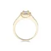 9ct Yellow Gold Cubic Zirconia Emerald Cut Halo Solitaire Ring