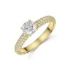 9ct Yellow Gold Round Brilliant Cubic Zirconia Shoulders Ring