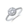9ct White Gold Brilliant Cut Cubic Zirconia Halo Ring
