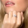 9ct White Gold Brilliant Cut Cubic Zirconia Halo Ring