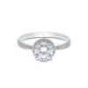 9ct White Gold Brilliant Cut Cubic Zirconia Halo Ring
