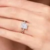 9ct White Gold Emerald Cut Cubic Zirconia Ring