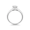 9ct White Gold 5mm Round Cubic Zirconia Solitaire Ring with Channel Set Shoulders
