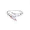9ct 2 Colour Gold Cubic Zirconia Cross Over Ring