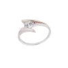 9ct 2 Colour Gold Cubic Zirconia Cross Over Ring