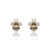 9ct Yellow Gold Brilliant Cut Citrine and Diamond 0.25ct Bee Stud Earrings