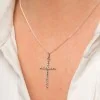 9ct White Gold Diamond Cut Cross Pendant