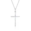 9ct White Gold Diamond Cut Cross Pendant