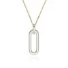 9ct Yellow Gold Paperclip Link Style Drop Pendant