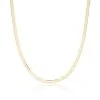 Silver Yellow Gold Plated Flat Herringbone Chain Necklace
