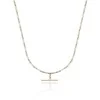 9ct Yellow Gold Paperclip Chain T-Bar Necklace
