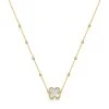 9ct Yellow Gold Mother of Pearl Clover Necklet