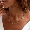 9ct Yellow & White Gold Two Tone Twisted Bead Necklet