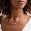 9ct Yellow & White Gold Two Tone Twisted Bead Necklet