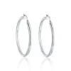 9ct White Gold Large Hoop Earrings