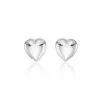 9ct White Gold Heart Stud Earrings 