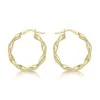 9ct Yellow Gold Creole Twist 22mm Hoop Earrings