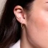 9ct Yellow Gold Textured Twist Hoop Earrings