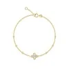 9ct Yellow Gold Mother of Pearl Clover Bracelet 
