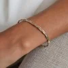 9ct Yellow & White Gold Two-Tone Woven Link Bangle