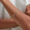 9ct Yellow & White Gold Two-Tone Open Wave Form Bangle