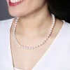 18ct White Gold Freshwater Pearl 7-8mm Beaded Necklace