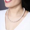 18ct White Gold Freshwater Pearl 8-9.5mm Beaded Necklace