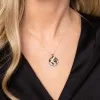 9ct Yellow Gold Mother of Pearl Globe Pendant Necklace