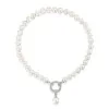 Silver 10-11mm Pearl & Cubic Zirconia Necklet with Detachable Pendant