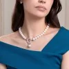 Silver 10-11mm Pearl & Cubic Zirconia Necklet with Detachable Pendant