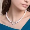 Silver 10-11mm Pearl & Cubic Zirconia Necklet with Detachable Pendant