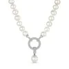 Silver 10-11mm Pearl & Cubic Zirconia Necklet with Detachable Pendant