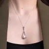 Silver 7-7.5mm Pearl Open Drop Pendant
