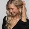9ct Yellow Gold Mother-of-Pearl Marquise Station Bracelet