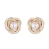 9ct Yellow Gold Pearl Knot Stud Earrings