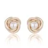 9ct Yellow Gold Pearl Knot Stud Earrings