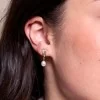 9ct Yellow Gold Freshwater Pearl Shell Drop Earrings