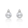 9ct Yellow Gold Cubic Zirconia and Pearl Earrings