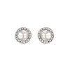 9ct White Gold Pearl and Cubic Zirconia Halo Stud Earrings
