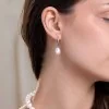 Silver 9-10mm Pearl Drop Hook Earrings