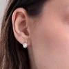 9ct Yellow Gold 6.5-7mm Pearl& Cubic Zirconia Earrings