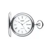 Jean Pierre Chrome Plated Quartz Calendar Full Hunter Pocket Watch with Chain G555CQ