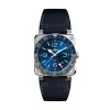 Bell & Ross BR-03 GMT 42mm Automatic Mens Watch BR0393-BLU-ST/SCA