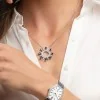 18ct White Gold Pear Cut Sapphire Diamond 4.85ct Celestial Style Pendant 2