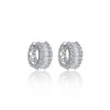 Silver Cubic Zirconia Baguette Cut Hoop Earrings