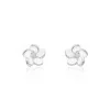 Silver Cubic Zirconia Flower Stud Earrings