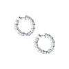 Silver Emerald Cut Cubic Zirconia Earrings